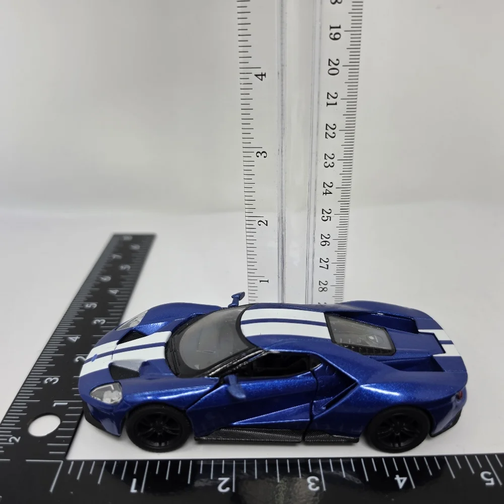 Kinsmart Ford GT Blue White Racing Stripes Race Car
